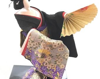 Japanese washi paper doll , Geisha, Washi Ningyo