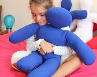 Little Mrteddyman pillow blue