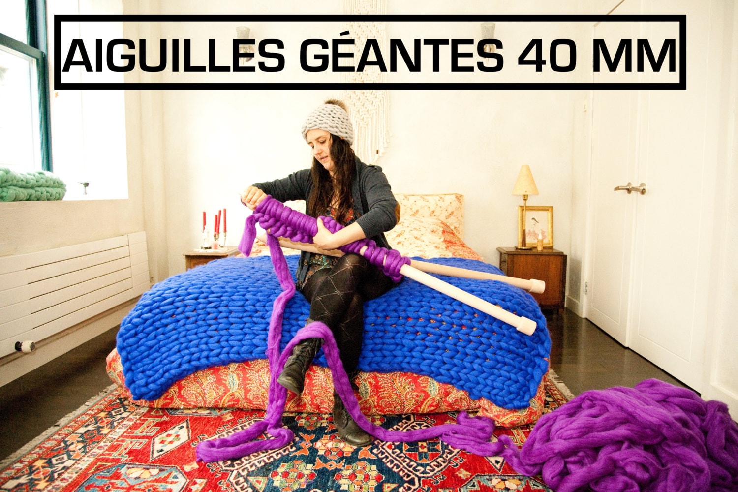 Pair giant needles 40.00 mm / Out size Giant needles