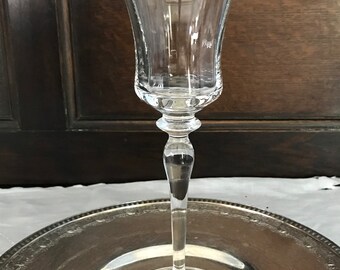 Mikasa "Jamestown Gold" Wine Goblet with 22 kt Gold Trim and Optic Glass, c. 1987