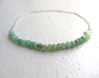 May Birthday, Chrysoprase Bracelet, Gemstone Bracelet, Graduation Gift, Mothers Day Gift, Gemini Birthstone, May Birthstone, Lovely