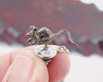 Vintage Mouse Tie Tac or Hat Pin with Crooked Tail dr64