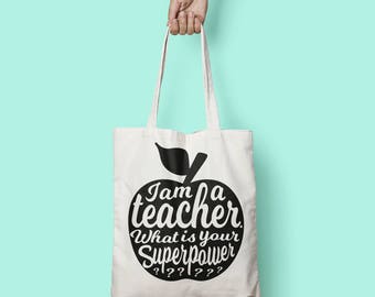 Teacher tote bag | Teacher gift idea | Teacher bag appreciation gift | Gift for teacher | National teacher day | Shopping tote bag