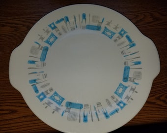 Blue Heaven by Royal handled cake plate - platter