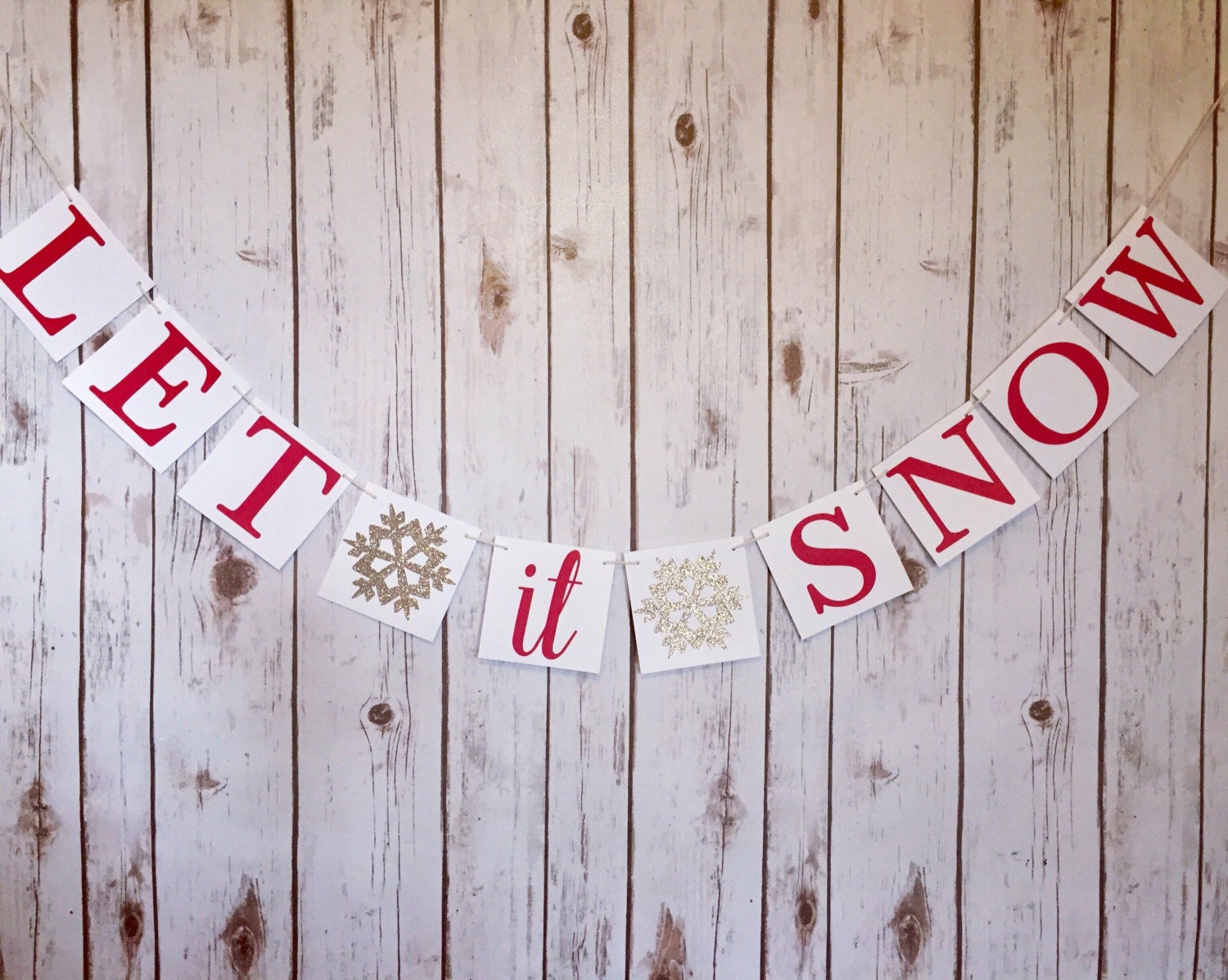 LET IT SNOW banner let it snow sign let it snow bunting