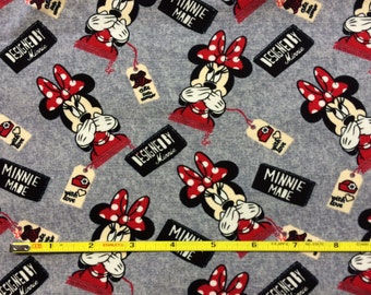 NEW Minnie Mouse "design by" cotton lycra knit fabric 96/4 58" wide.