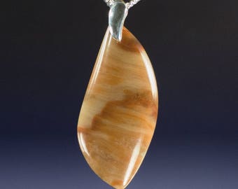 Ocean Wave Jasper Pendant with Sterling, 45x21x6mm, 34.5 cts (NF1130)