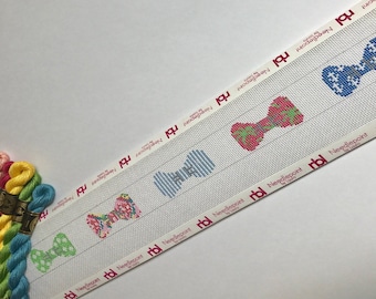Bowties Needlepoint Belt Canvas- customize your colors, includes thread