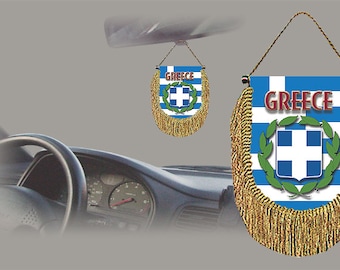 Greece rear view mirror world flag car banner pennant