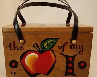Original Vintage Enid Collins "U R the Apple of my I" Box Purse