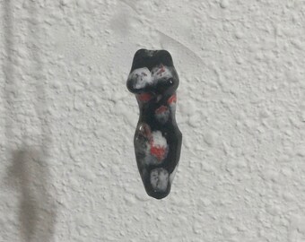 Torso Porcelain Bead Ceramic Bead Torso Bead Figurative Bead Black Torso Bead Lady Bead Sculptured Bead Fertility Bead Fertility Figure