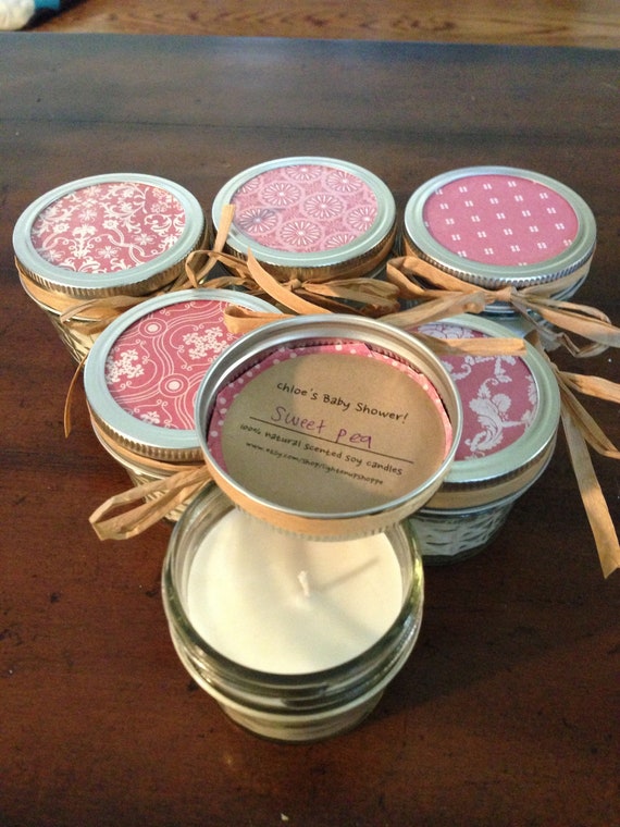 Items similar to Twenty, 4 ounce pink soy candle baby ...