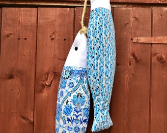Accent Fish pair/handmade fish/seaside door accent