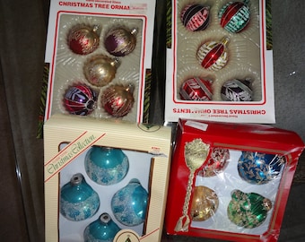 Vintage Glass Christmas Ornaments European made Sold from Woolworth store