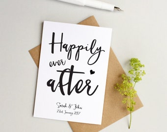Personalised wedding card - Custom Wedding card - Personalized wedding card - Happily ever after card - Custom Anniversary card -