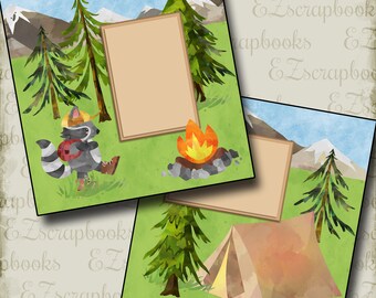 LET'S Go CAMPING - 2 Premade Scrapbook Pages - EZ Layout 2761