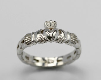 Claddagh Irish Style Starling Silver Engagement Ring- Engagement, Wedding, Promise, Proposal, Love and Friendship, Loyalty, Birthday ring