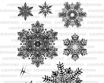 Peaceful Flurries - Paperbabe Stamps - Clear Photopolymer Stamps - For paper crafting and scrapbooking.