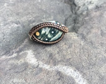 Ocean Jasper Wire Wrapped Ring