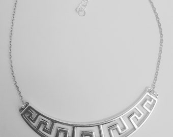 Greek style silver necklace