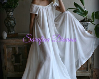 100% Cotton Nightgown Cap Sleeve Jane Austen Full Sweep Lingerie Sleepwear Ivory Nightgown Cotton Lingerie Honeymoon Cotton Sleepwear