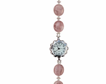 Rose Quartz & Swarovski Crystal Watch
