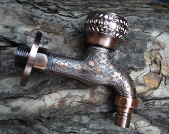Vintage European Water Faucet/ Large Copper Water Spigot /Garden Tap/ Home Décor/1990s/Unused