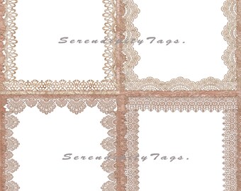 Tea Stained Lace border Overlays.