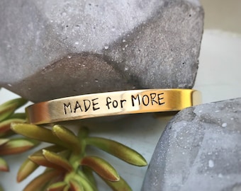 Made for More Cuff Bracelet Rachel Hollis Rise LA 2018 Choose Gold or Silver Inspirational Motivational Jewelry