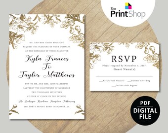 Digital File - Kyla's Wedding Invitation & RSVP Template