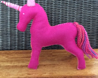 Unicorn - Dark Pink Wool Felt
