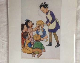 Vintage Illustration by SB Pearse from 1942 edition of Ameliaranne's Washing Day - Vintage Nursery Picture - 1930s Children's Book