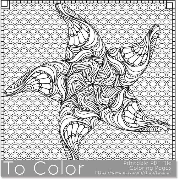 Printable Starfish Coloring Page For Adults PDF JPG