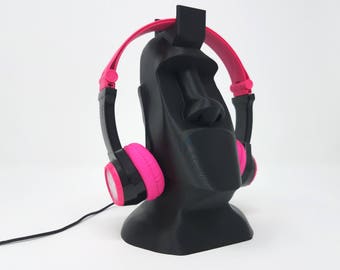 Moai Headphone Holder / Headphone Stand / Headphone Stand / Moai / Easter Island Head / Audio Stand / Headphone / 3D Printed
