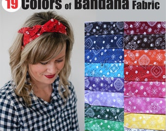Dolly Bow, Choose Your Color Bandana, Rockabilly Wire Headband Flexible Pin Up Teen Women Country Style
