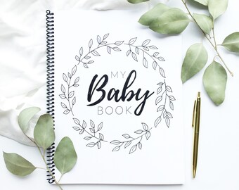 Baby Book | Modern Baby Album, Baby Journal, Gender Neutral, Scrapbook, Baby Boy, Baby Girl, Baby Shower Gift, Pregnancy Journal