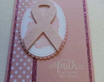 Fancy Breast Cancer Ribbon Card