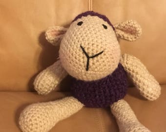 Sheep amigurumi Sheep plushie Sheep stuffed animal Easter Sheep in purple