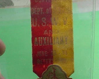 United Spanish War Veterans Badge/Ribbon for 13th Reunion 1913 Gettysburg What you see is what you get.<>ETB 6793