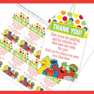 EDITABLE Name PDF Favor Tag / Thank YouTag / loves his goldfish and crayons too / Instant Download