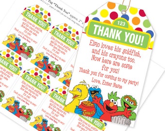 EDITABLE Name PDF Favor Tag / Thank YouTag / loves his goldfish and crayons too / Instant Download