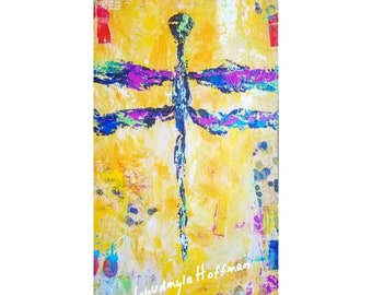 Dragonfly wall art archival quality print 6x12 or 12x24
