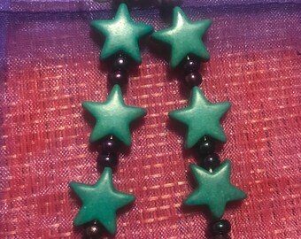 Gorgeous teal star earrings