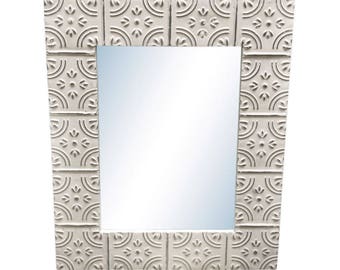 Corner Tulip 22 in. x 34 in. Tin Mirror