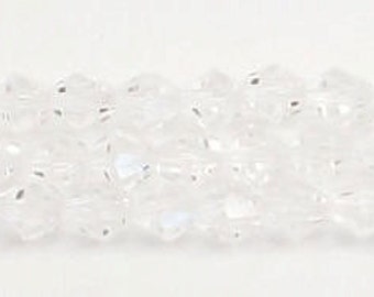4mm Clear Chinese Crystal Bicone Beads (50)