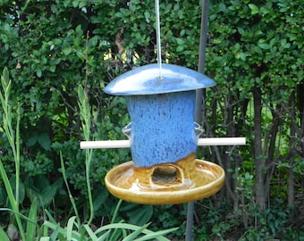 Handmade Pottery Bird Feeder, Bird Feeder, Pottery Bird Feeder, Wheel Thrown and Altered Bird Feeder