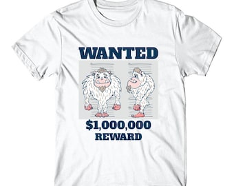 Wanted Poster Abominable Snowman Funny T-Shirt by Really Awesome Shirts