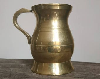 Vintage miniature tankard | brass stein | miniature mug | brass tankard