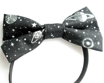 Solar System Elastic Bow Tie / Planets Bow Tie / Science Bow Tie / Planet Headband / Glow In The Dark Bow Tie / Solar System Bow Tie /Boy's