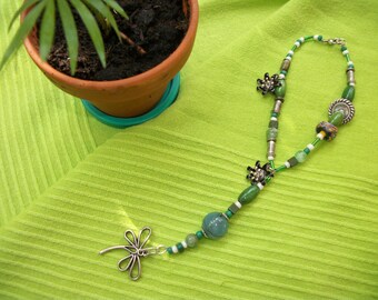 Rear view mirror Dragonfly pendant